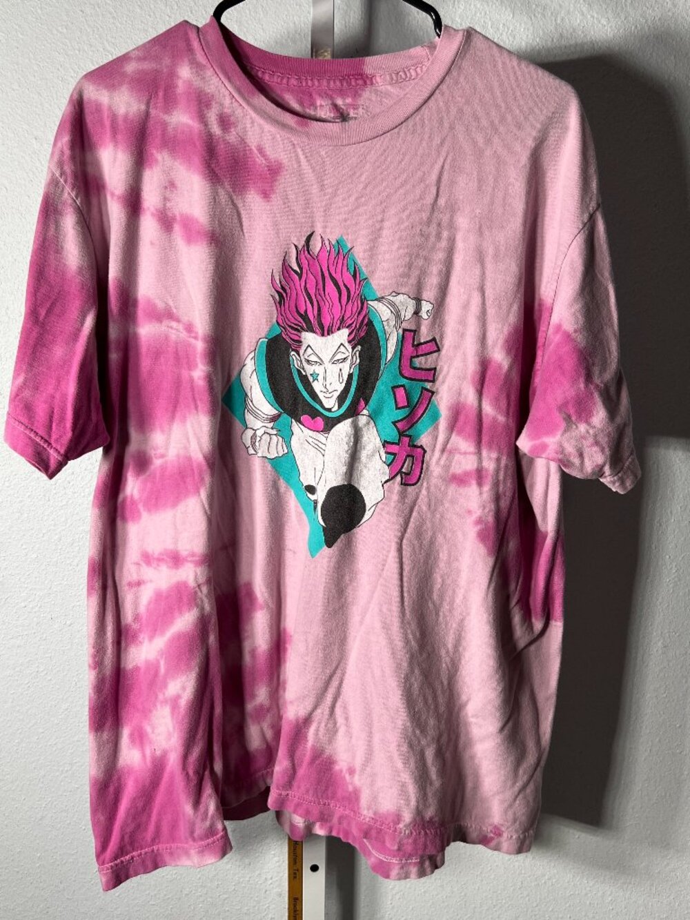 Hunter X Hunter Hisoka Running Pink & White Tie Dye Tee T-Shirt SZ XL